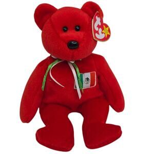 Ty Osito Teddy Bear Mexico Retired Beanie Baby Stuffed Animal Plush Toy 6"